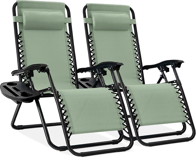Best Choice Products Set of 2 Adjustable Steel Mesh Zero Gravity Lounge Chair by Unknown