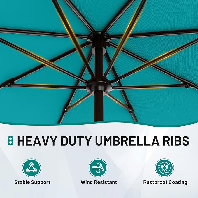 9 FT Patio Umbrella for Outdoor, Outdoor Table Umbrella - Image 3
