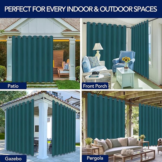 PureFit Outdoor Curtains for Patio Waterproof Weatherproof Outside Curtains | - Image 5