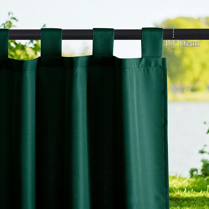 NICETOWN Outdoor Curtains for Patio Waterproof 2 Panels, Tab Top Thermal - Image 3