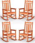 Oversized Outdoor Rocking Chairs Set of 4, 380lbs Heavy-Duty Large Patio Rocker by CIOKEA
