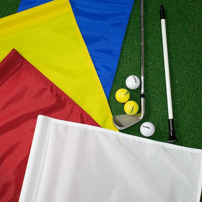 KINGTOP Golf Flag 20x14 Inch - Plain Blue, 420D Nylon, Tube Inserted - Standard Putting Green Flags for Backyard Practice, Golf Courses, Country Club, 1-Pack