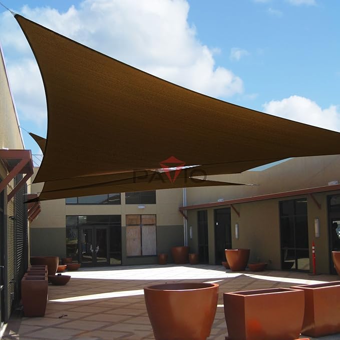 Patio Paradise 27' x 27' x 27' Sun Shade Sail Triangle Canopy Shade Cloth - Image 6