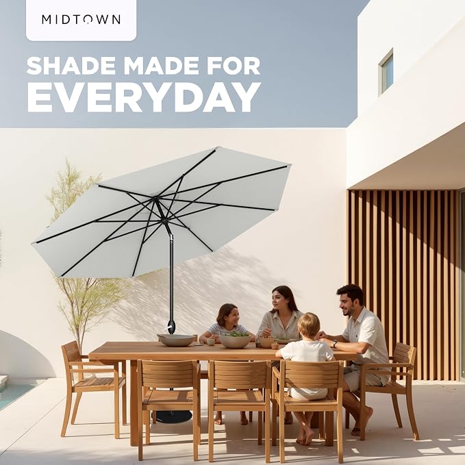 Midtown Umbrellas 10-Year-No-Fade - 8 Ft - UV Proof Off White Polyester Fabric - Image 7
