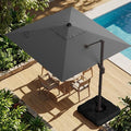 10x10FT Cantilever Outdoor Umbrella, 360° Rotating Large Offset Square Patio by ZLACUIU