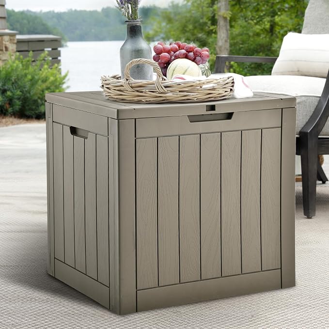 DWVO 30 Gallon Outdoor Storage Box, Weatherproof Lockable Resin Deck Box - Image 3