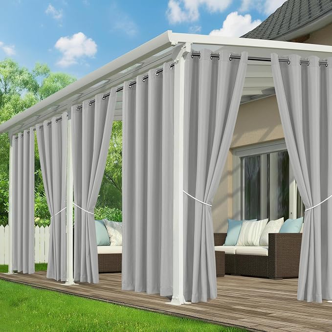 Patio Curtains Outdoor Waterproof, Privacy Drapes | Weatherproof & Sun Blocking by RichSets