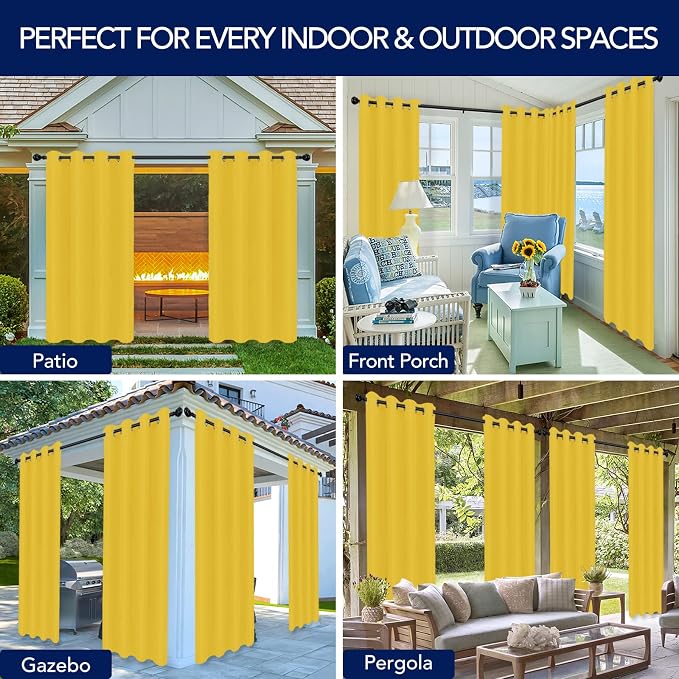 PureFit Outdoor Curtains for Patio Waterproof Weatherproof Outside Curtains | - Image 5