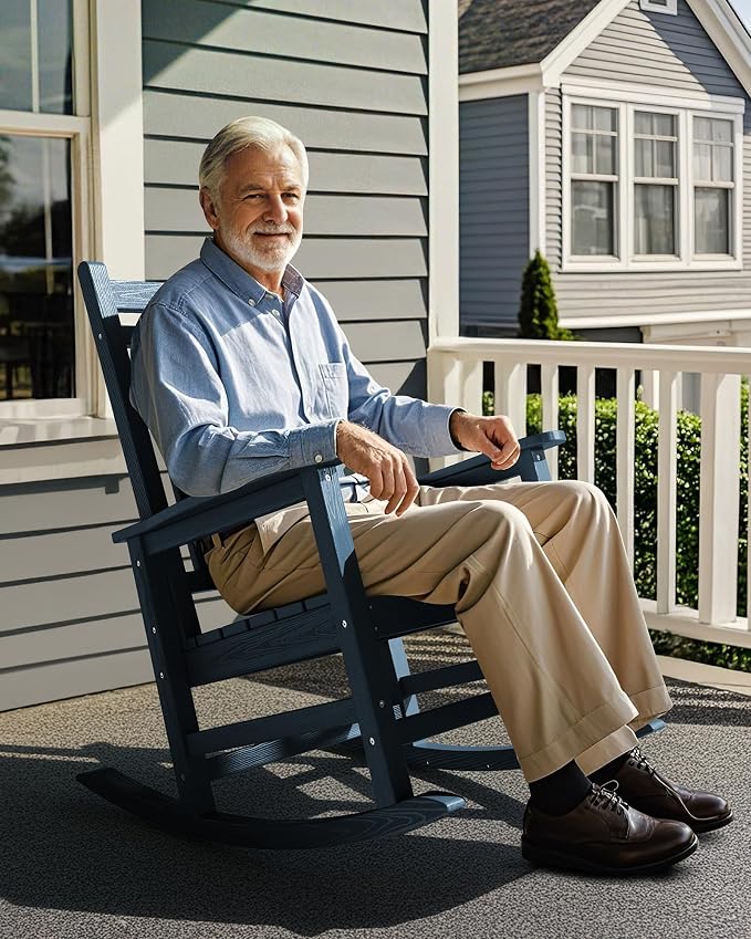 SERWALL Outdoor Rocking Chair Set of 6, Patio Rocking Chairs - Image 8
