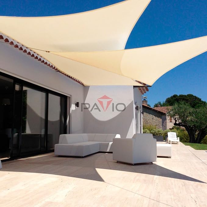 Patio Paradise 24' x 24' x 24' Sun Shade Sail Triangle Canopy Shade Cloth - Image 6