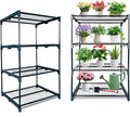 2 Pack Plant Stand Indoor Plant Shelf Outdoor, 4 Tier Metal Greenhouse Shelves by GreenGiggle