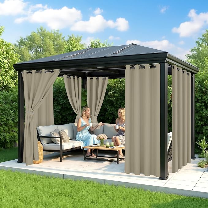 Patio Curtains Outdoor Waterproof, Privacy Drapes | Weatherproof & Sun Blocking - Image 4
