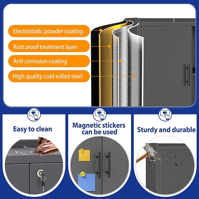 GAIOUS 35.6'' Tall Metal Garage Storage Cabinet - Image 6