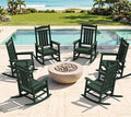 Oversized Outdoor Rocking Chairs Set of 6, HDPE Porch Rocker by KINGYES