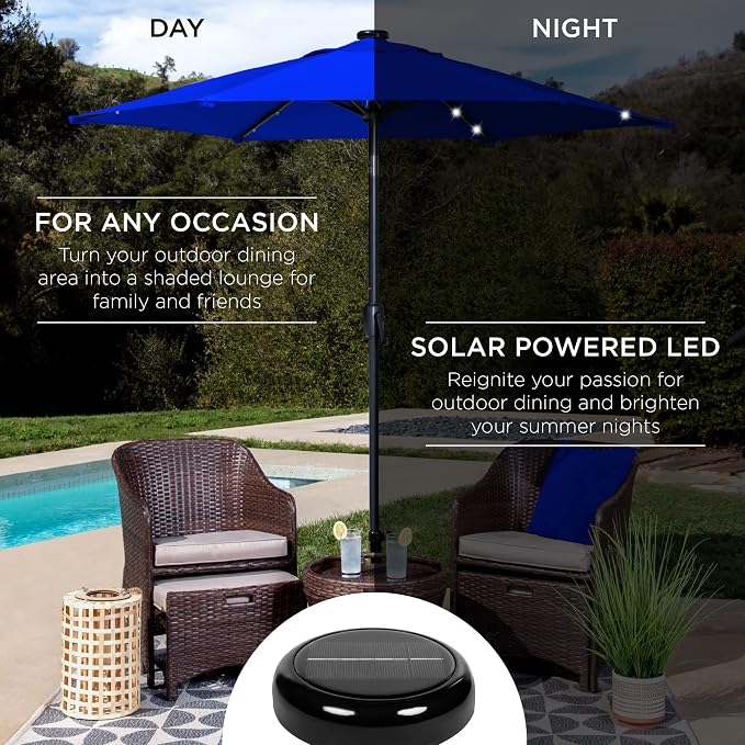 Best Choice Products 7.5ft Solar Umbrella LED Lighted Patio Umbrella, Table - Image 3