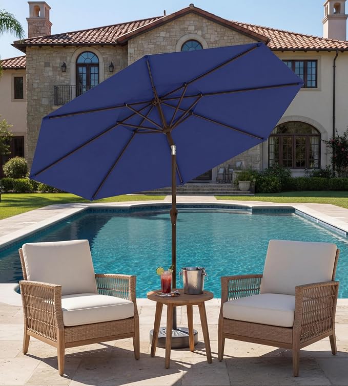 9FT Auto-Tilt Patio Umbrella|Outdoor Market Table Umbrella - Image 6