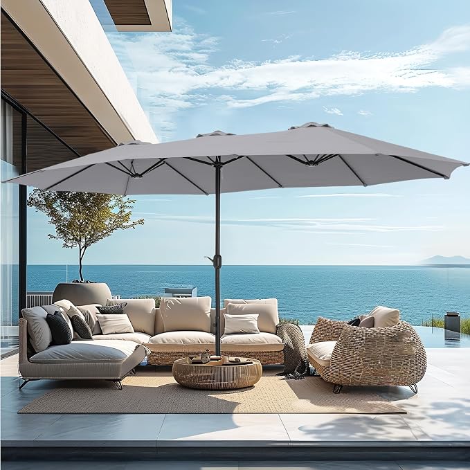 PHI VILLA 15ft Large Outdoor Patio Umbrella by PHIVILLA
