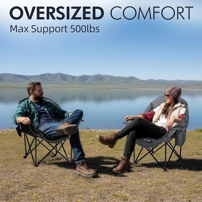 Oversized Camping Chair for Adults 2 Pack - Image 2