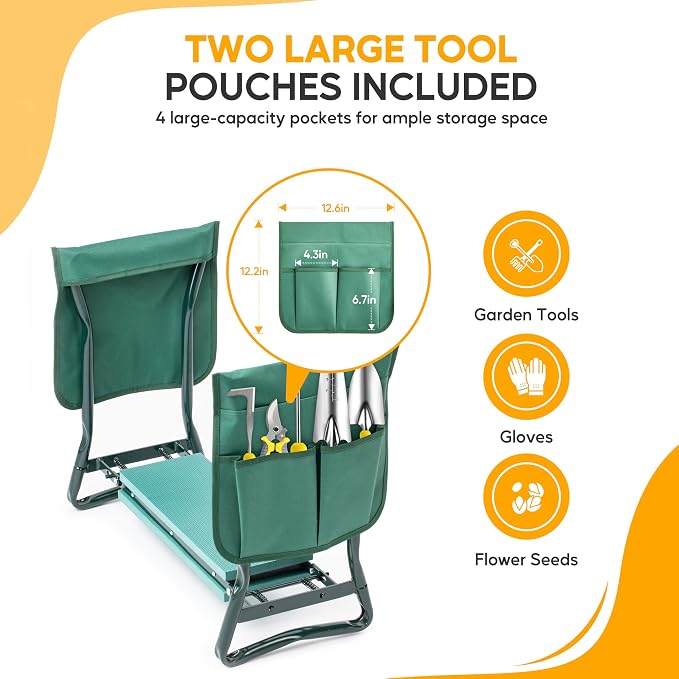 Simple Deluxe Garden Kneeler and Seat, Foldable Kneeling Stool - Image 4