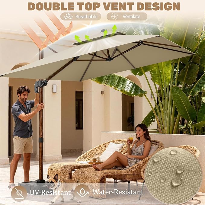 10x13FT Cantilever Outdoor Patio Umbrellas - Image 4