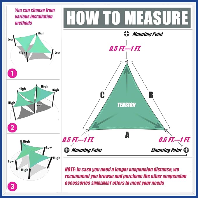 18' x 21' x 27.7' Grey Sun Shade Sail UPF50 Right Triangle SMTAPT12 Canopy - Image 6