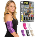 BLITZU Elbow Compression Sleeve for Tendonitis 2 Pack, Tennis Elbow Brace Support for Men and Women Golfers Elbow Pain Relief, Arthritis, Bursitis, Arm Brace for Workout, Weightlifting Purple L
