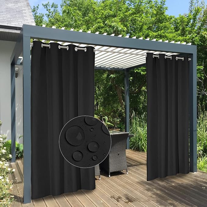 Easy-Going 100% Waterproof Outdoor Curtains 54x108 inch, Gazebo and Pergola 2 by Easy-Going