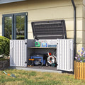 Aoxun Outdoor Storage Cabinet 35 Cu.Ft Outdoor Trash Can Storage Shed, and Lawn by Aoxun