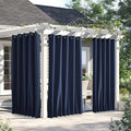 NICETOWN Weighted Curtains for Patio Waterproof W66xL84 Navy 2 Panels | Gazebo by NICETOWN