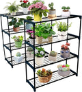 4-Tier Durable Powder-Coated Steel Plant Stands by Fuhomtre