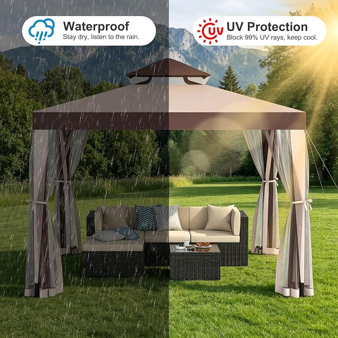 Outdoor Gazebo for Patio, 10×10 Canopy Tent - Image 3