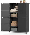 Tangkula Rattan Outdoor Storage Cabinet, Patiojoy Outdoor Cabinet by TANGKULA