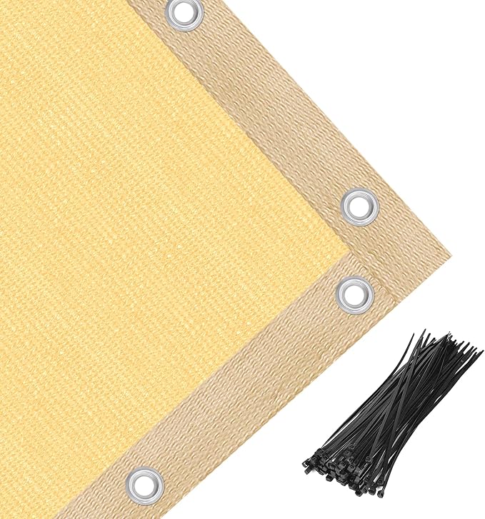Amagenix 90% Shade Fabric 10'X 19' Sand Sun Shade Cloth - Image 5