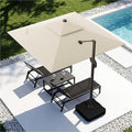 10x10FT Cantilever Outdoor Patio Umbrellas，Double Top Large Square Umbrella by ZLACUIU