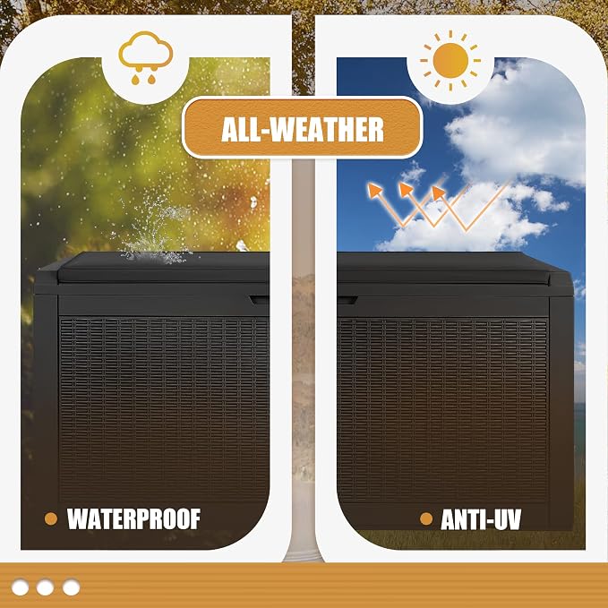 Devoko 100 Gallon Resin Waterproof Outdoor Storage Box - Image 7