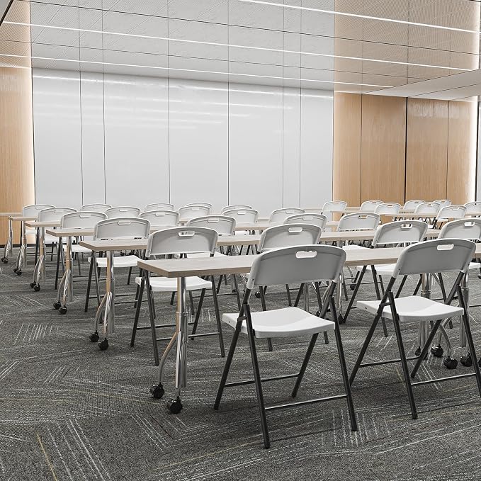 Bonnlo 6-Pack White Plastic Folding Chairs, Portable Seat - Image 7