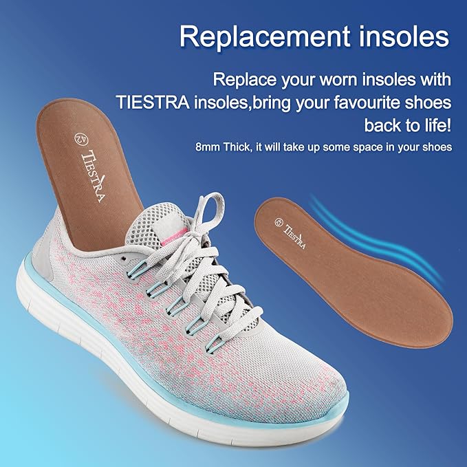 2 Pair -Shoe Inserts for Mens Memory Foam Insoles,Replacement Insoles for Work Boots Running Shoes, Cushion Shock Absorbing for Foot Pain Relief, Comfort Breathable Inner Soles Brown 44EU,US11
