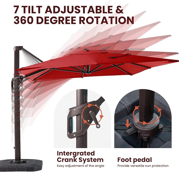 9' X 12' Cantilever Patio Outdoor Umbrella - Image 4