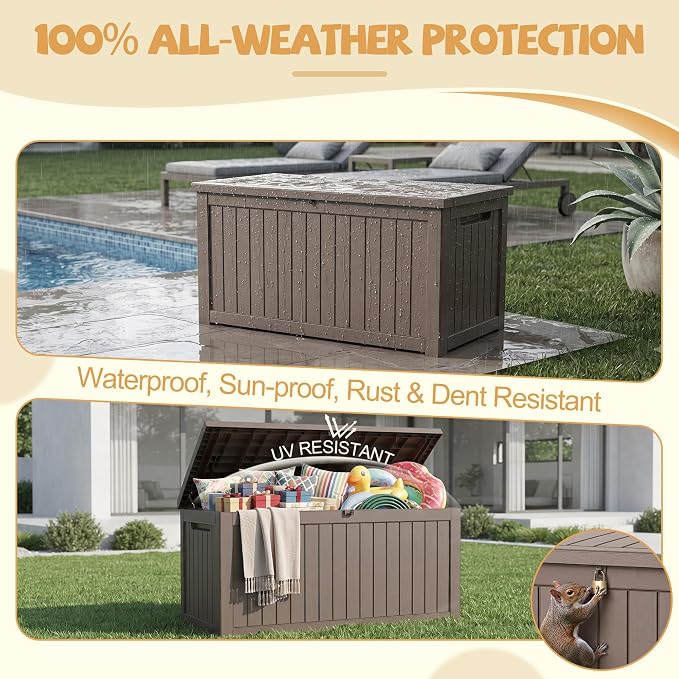 Outdoor Storage Box Waterproof, 360 Gal Gen 2 Resin Deck Box - Image 6
