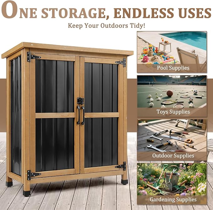 PetsCosset Small Weatherproof Outdoor Storage Cabinet - Image 3
