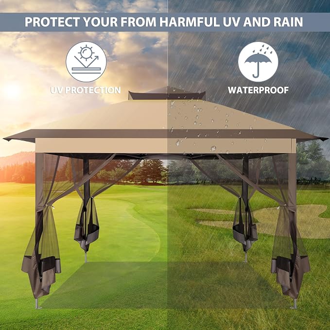 COBIZI Pop Up Gazebo 11x11 Canopy Tent, Outdoor Screened Gazebo Shelter - Image 4