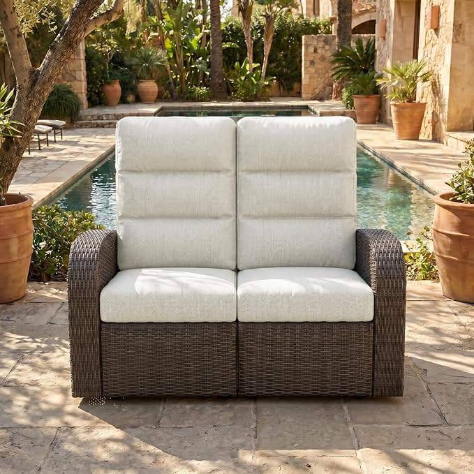Oversized Wicker Outdoor Recliner Lovseat by LayinSun