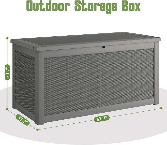 320 Gallon Outdoor Storage Box, Resin Deck Boxes Indoor and outdoor, Waterproof - Image 2
