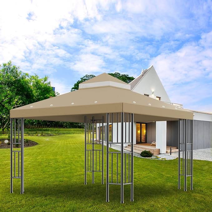 Sumfaller 10x10 FT Gazebo Replacement Canopy Top Cover | Double Tiered Canopy - Image 5