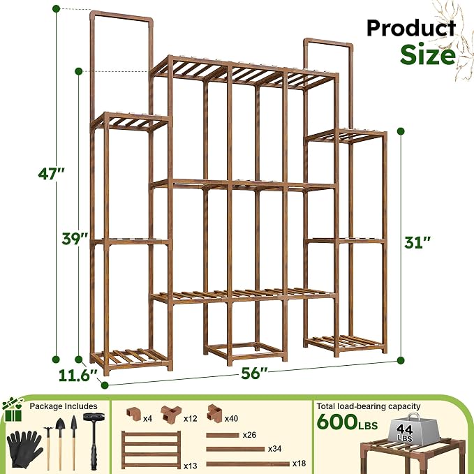 EnHomee 56" W Large Plant Stand - Image 8