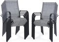 Patio Chairs Set of 8, Stackable Outdoor Dining Chairs, All Weather Breathable by WENTUM