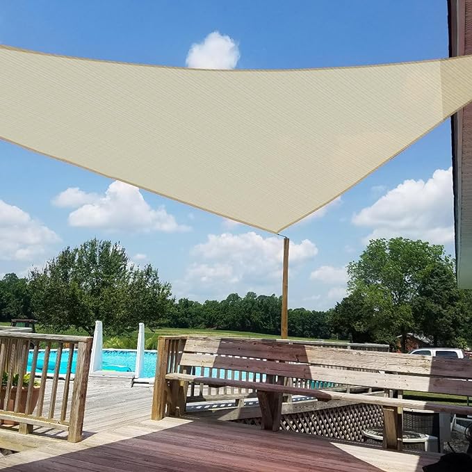 Windscreen4less 24' x 24' x 24' Sun Shade Sail Triangle Outdoor Canopy Cover UV by Windscreen4less
