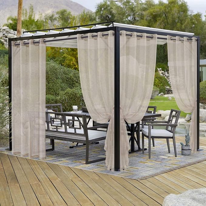 LORDTEX Burlap Linen Look Outdoor Curtain by LORDTEX