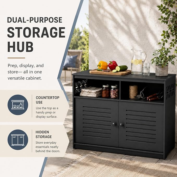 VINGLI Weatherproof Outdoor Storage Cabinet | Outdoor Cabinet - Image 4