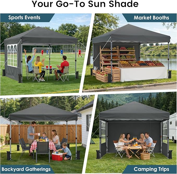 Raynesys 10x10ft Pop Up Canopy Tent - Image 7